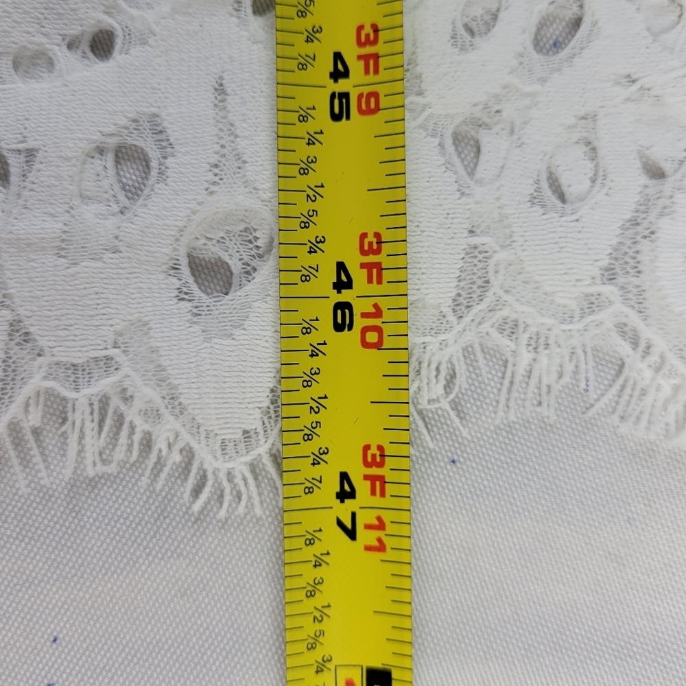 Alfani Lace Midi Dress 8 White A Line Sleeveless Fringe Trim Mothers Day New - Picture 11 of 13